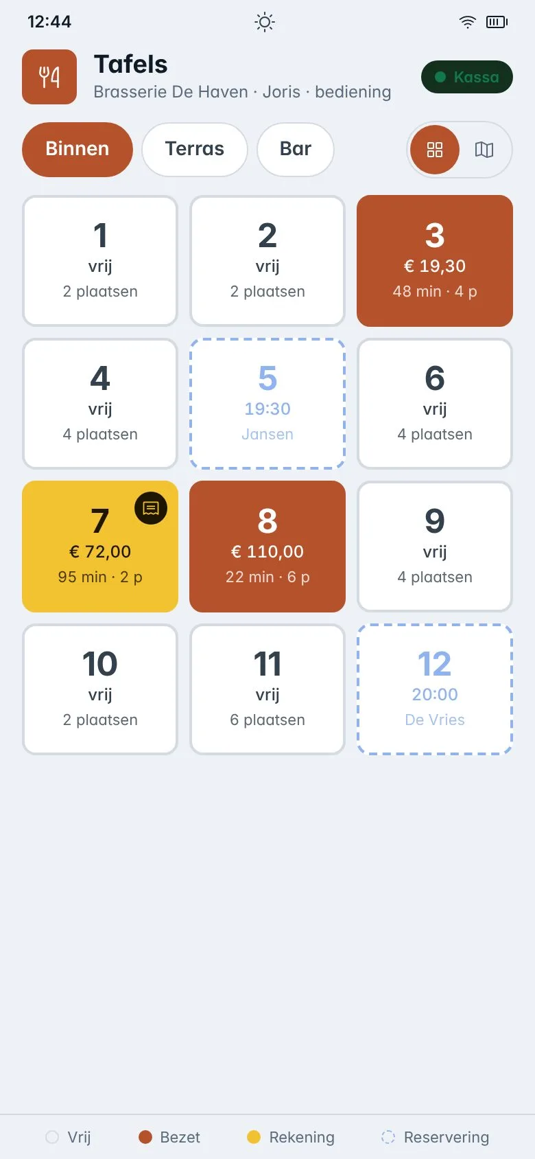 Ordering at the table by phone
